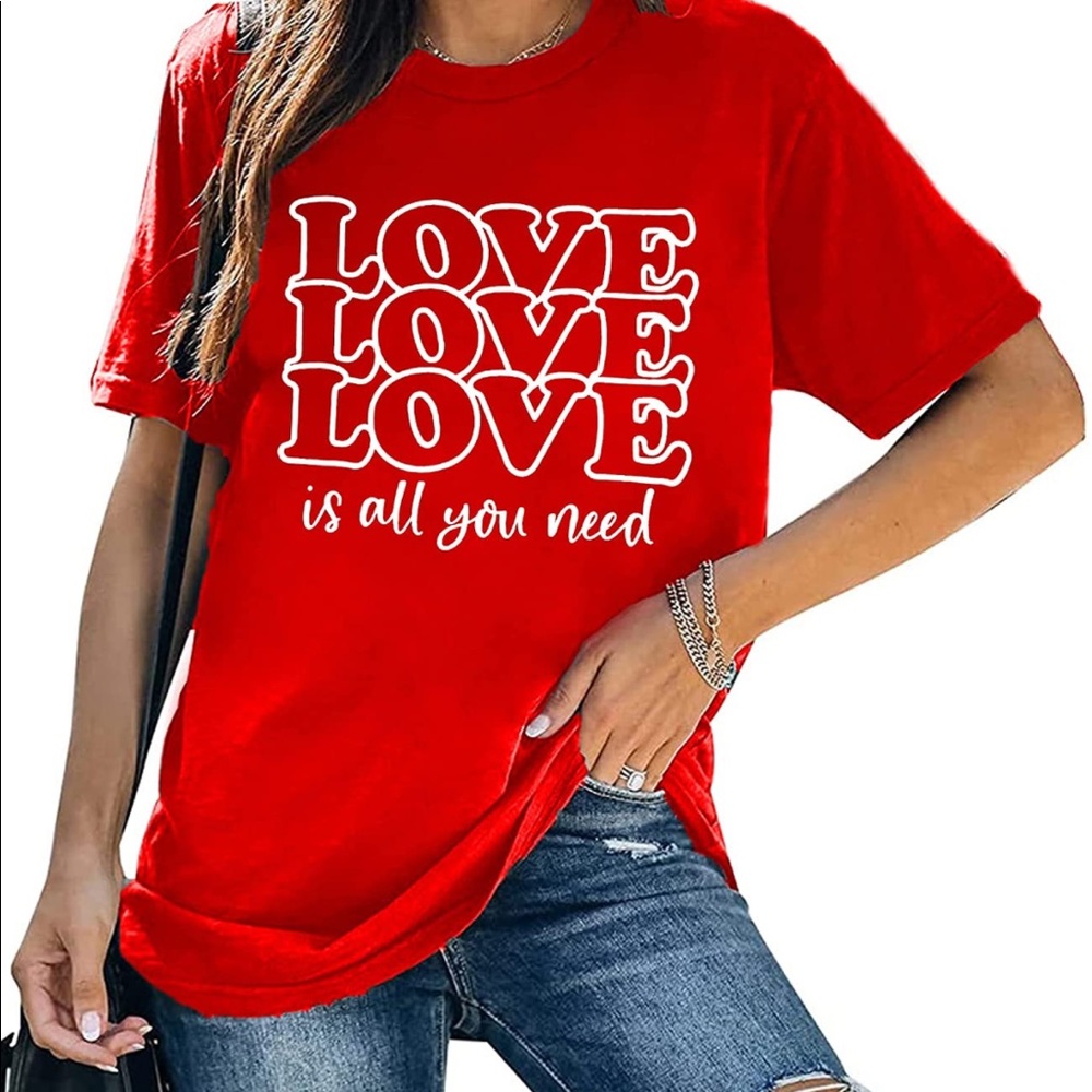 NIP❤️ Valentines Day Top LOVE is All You Need , Women’s Valentine’s Day …